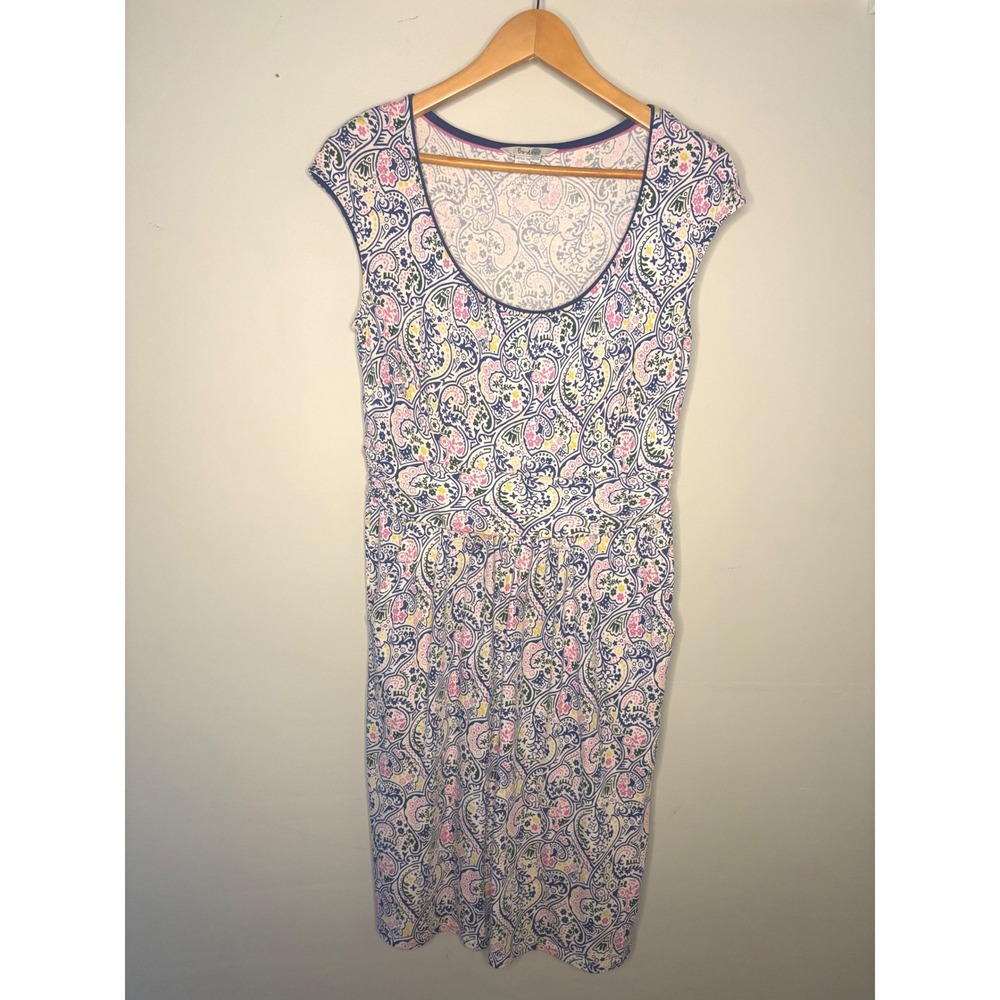 Boden Amelie Paisley Floral Midi Dress Modal Cotton Stretch Cottagecore Size 8AD